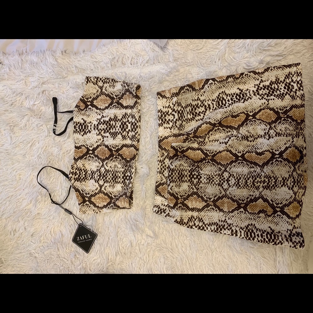 Zaful two piece snake skin outfit